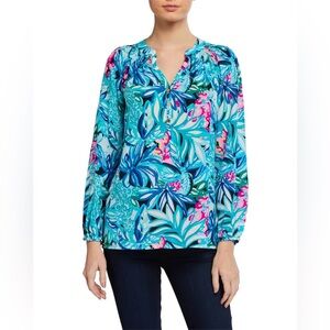 Lilly Pulitzer Silk Elsa Blouse XL